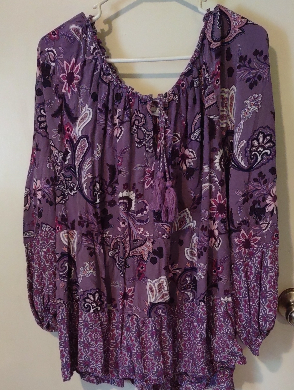 Avenue Purple Paisley Blouse 22-24